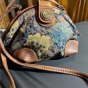 Capezio Floral Crossbody Bag with Brown Accents